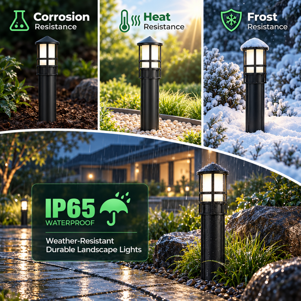 Outdoor Landscape Lighting LED 12V Low Voltage ALP56 4W 12V AC/DC Low Voltage Cast Aluminum LED Bollard Pathway Lights Package – Outdoor Landscape Walkway & Garden Lighting