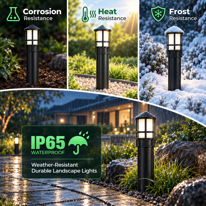 Outdoor Landscape Lighting LED 12V Low Voltage ALP56 4W 12V AC/DC Low Voltage Cast Aluminum LED Bollard Pathway Lights Package – Outdoor Landscape Walkway & Garden Lighting