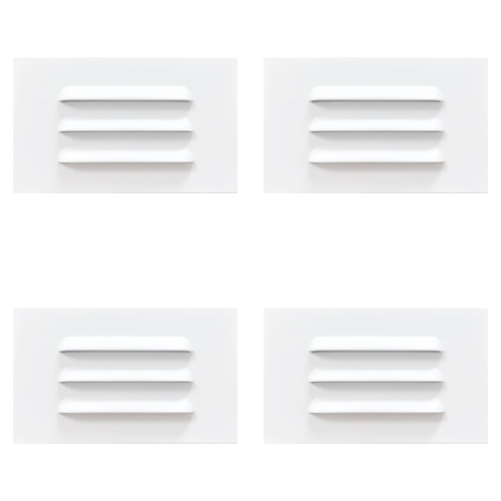 Outdoor Landscape Lighting LED 12V Low Voltage STA11 4x/8x/12x Package 3.5W 12V Low Voltage 3000K Warm White Integrated Rectangular Waterproof Horizontal LED Aluminum Step Light Wall Lighting Fixture White 4 Pack