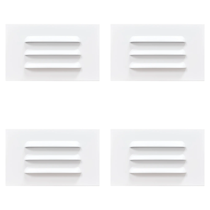 Outdoor Landscape Lighting LED 12V Low Voltage STA11 4x/8x/12x Package 3.5W 12V Low Voltage 3000K Warm White Integrated Rectangular Waterproof Horizontal LED Aluminum Step Light Wall Lighting Fixture White 4 Pack