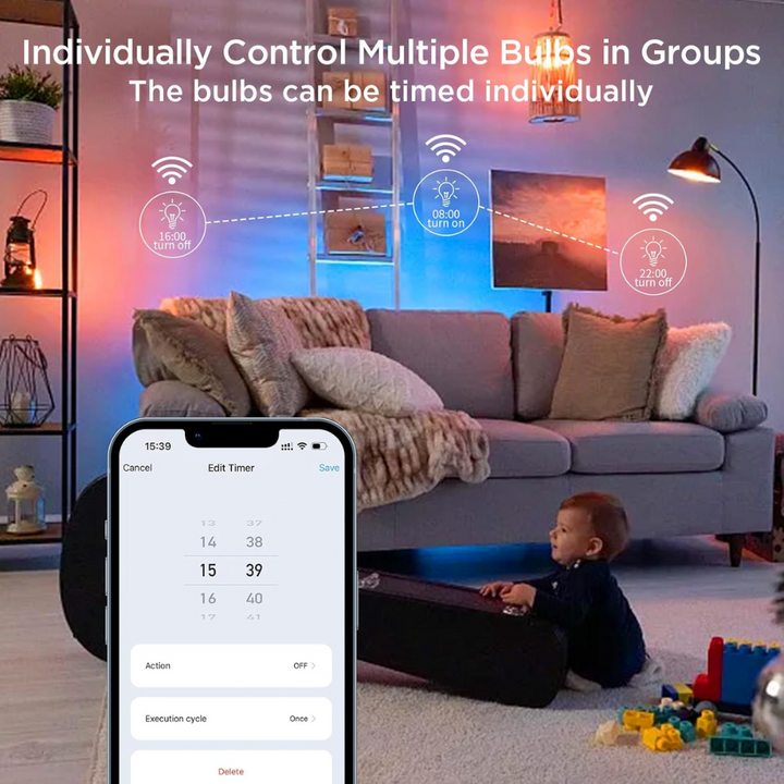 Outdoor Landscape Lighting LED 12V Low Voltage RGBCW G9 4W Smart WI-FI Control LED Light Bulb 2/3 Pack, Energy Saving RGBCW Color Changing 2700K-6500K High Voltage 120V Outdoor LED Bulb Compatible with Alexa and Google Assistant