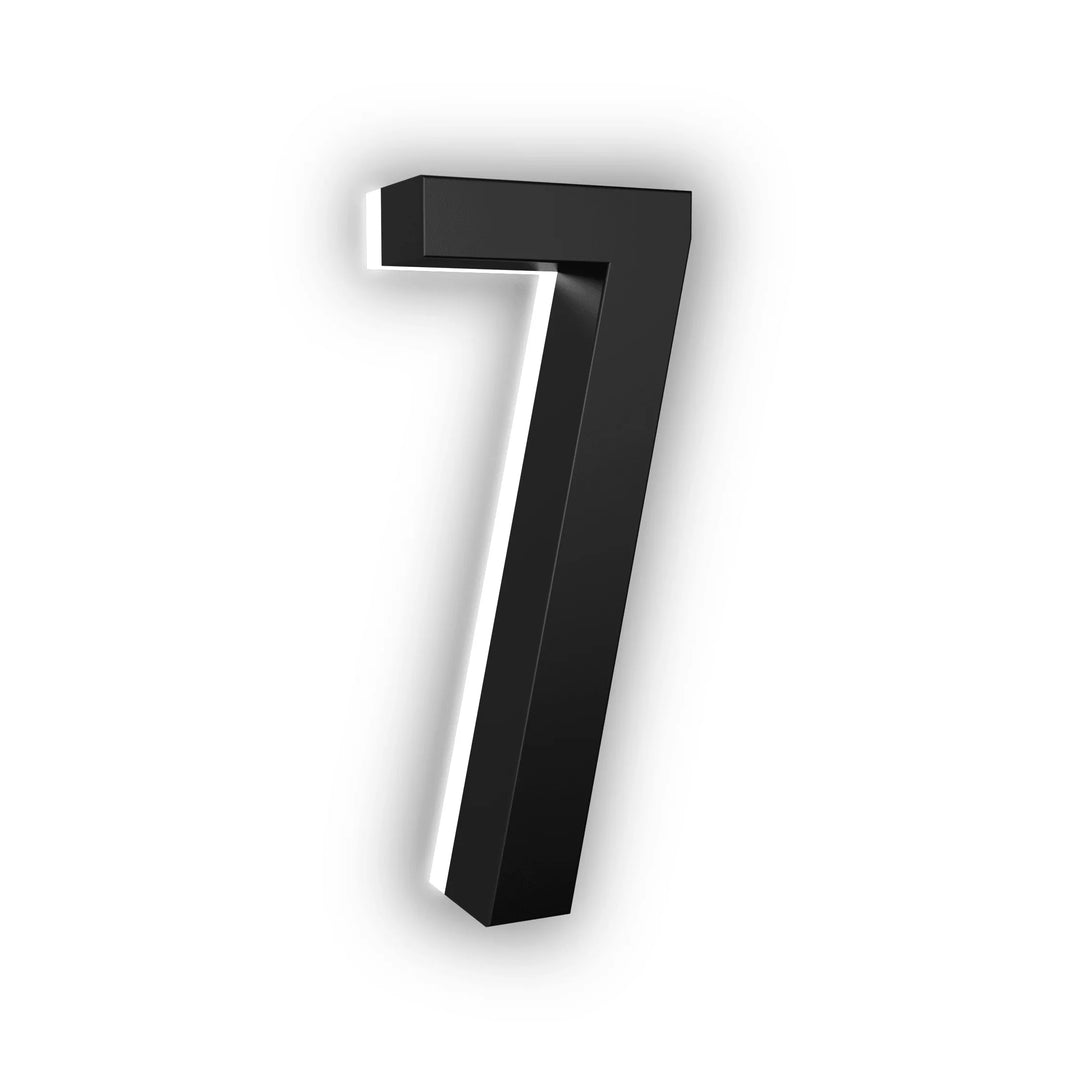 Outdoor Landscape Lighting LED 12V Low Voltage LED Backlit House Number Light 5" and 7" 5000K Daylight White DC9V Low Voltage LED Modern ABS Polymer Home Address Sign Light 7 Black