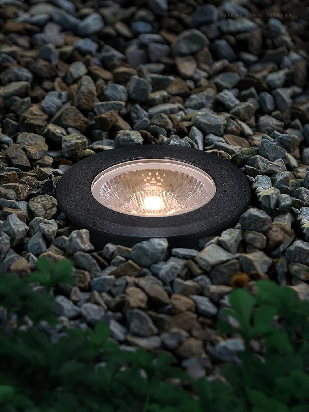 Outdoor Landscape Lighting LED 12V Low Voltage UNAL04 Essential Black Aluminum Round Surface Mount Up Lighting Integrated 3000K LED In-Ground Well Light Low Voltage Landscape Lighting