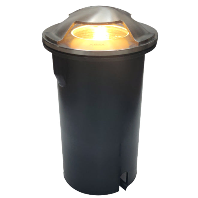 Outdoor Landscape Lighting LED 12V Low Voltage UNS05 Stainless Steel Tri Directional Three Slit In-Ground 12V Low Voltage LED In Ground Landscape Lighting Lamp Ready MR16 Socket