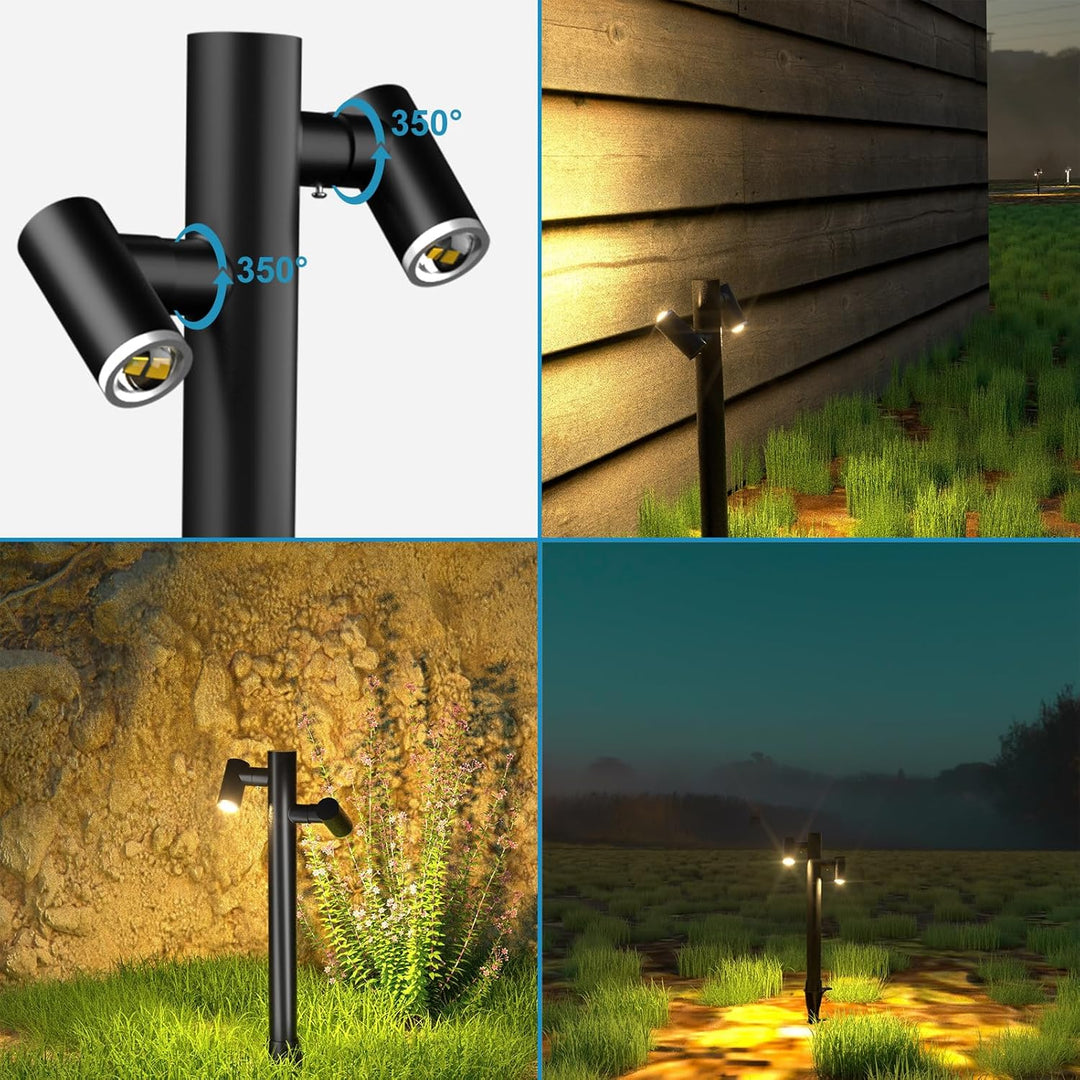Outdoor Landscape Lighting LED 12V Low Voltage ALP25 4W LED Adjustable 3000K Dual Directional Bollard Path Light Low Voltage Outdoor Landscape Lighting