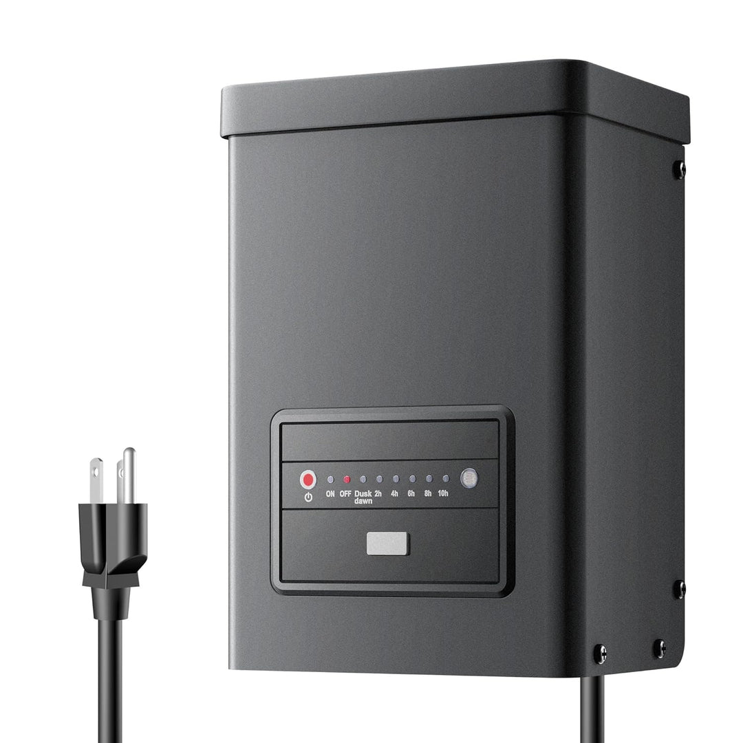 Outdoor Landscape Lighting LED 12V Low Voltage TSPA 60/120/200/300W DC12V Outputs, Low Voltage Outdoor Plastic Transformer with Photocell and Countdown Timer