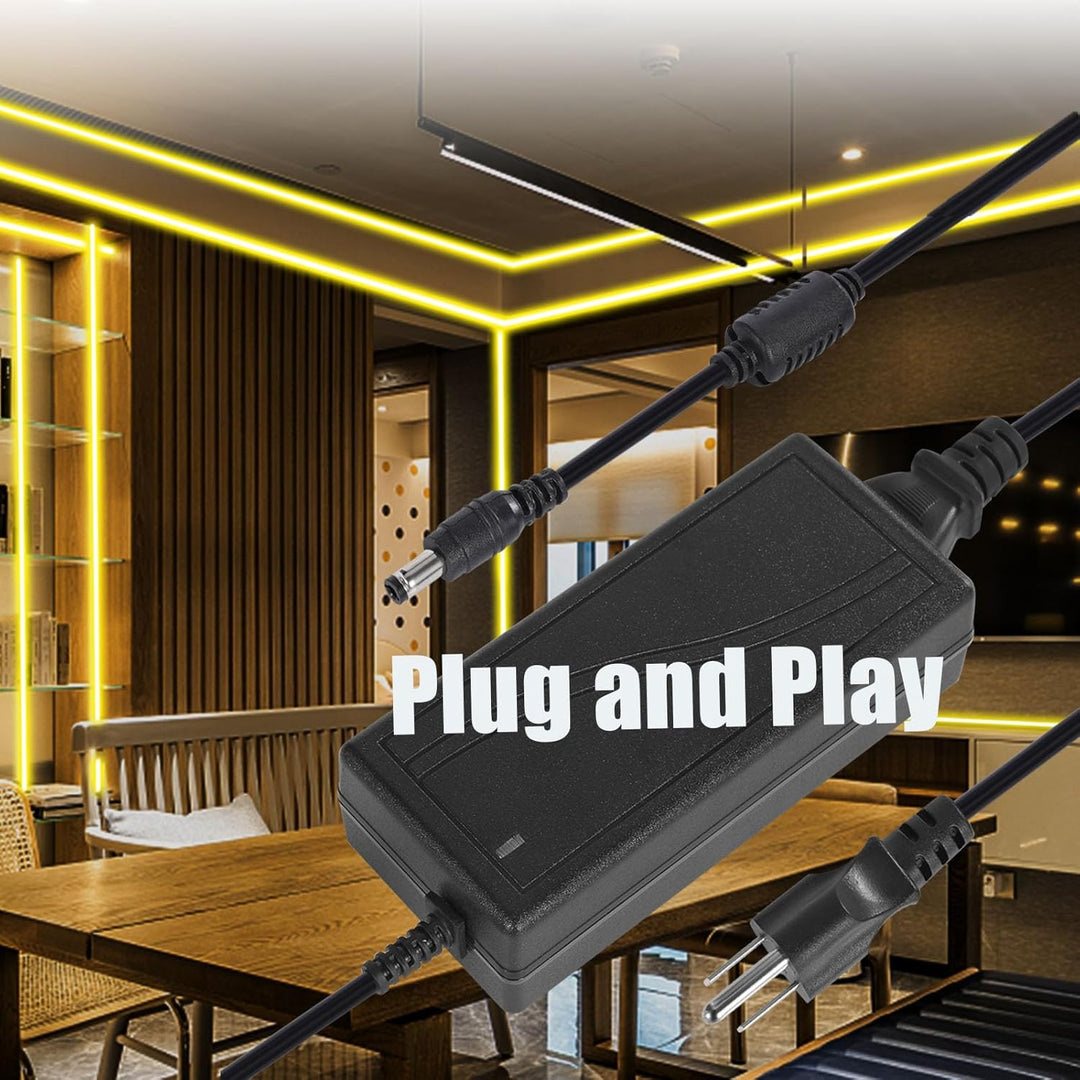 Outdoor Landscape Lighting LED 12V Low Voltage LED Strip Lights 24V 6A 144W Power Supply, LED Strip Adapter, 100-240V AC to 24V DC Transformer with DC Output Jack for Neon Rope Light Compatible with 5.5mmx2.5mm, LED Light