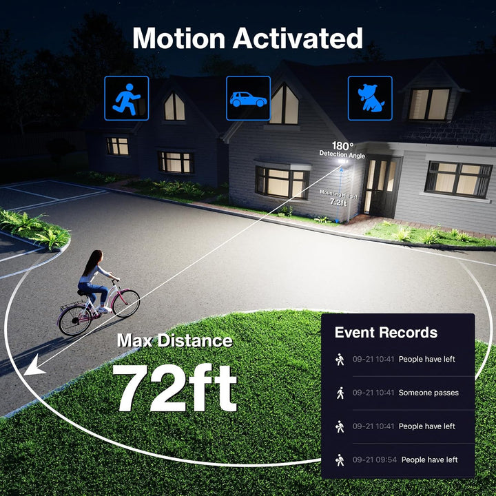 Outdoor Landscape Lighting LED 12V Low Voltage 65W Wired Smart Wi-Fi Outdoor LED Flood Light, 120V 2700K-6500K Tunable Security Light 6500LM, IP65 Compatible with Alexa/Google Home