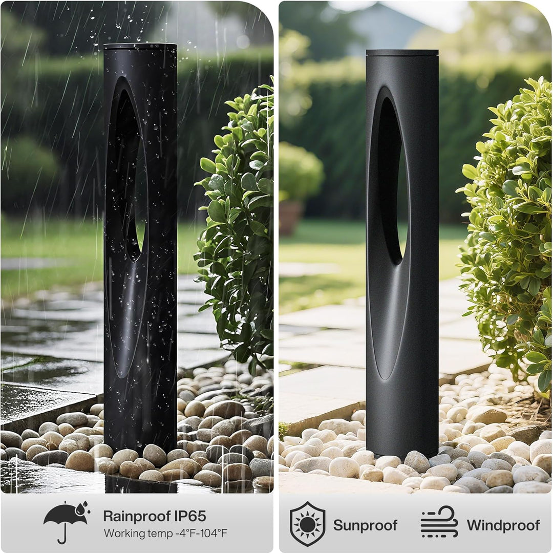 Outdoor Landscape Lighting LED 12V Low Voltage ALP52 6- and 12-Pack LED Landscape Pathway Lights Package, 3000K Warm White 4.8W Low Voltage 12V-24V AC/DC Black Bollard Outdoor Landscape Lighting IP65 Waterproof