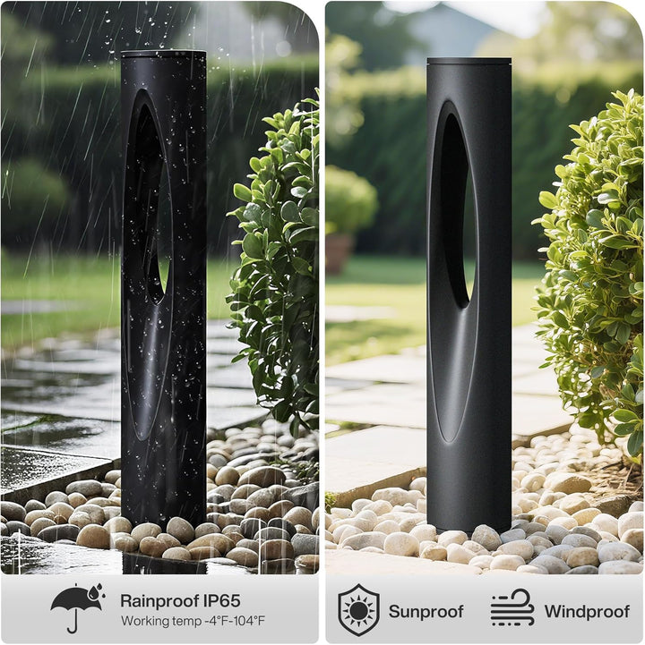 Outdoor Landscape Lighting LED 12V Low Voltage ALP52 6- and 12-Pack LED Landscape Pathway Lights Package, 3000K Warm White 4.8W Low Voltage 12V-24V AC/DC Black Bollard Outdoor Landscape Lighting IP65 Waterproof