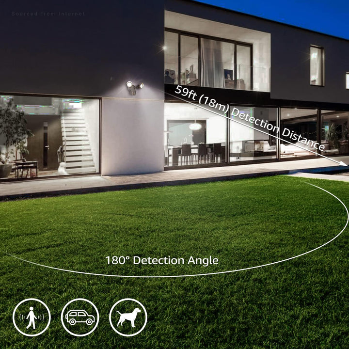 Outdoor Landscape Lighting LED 12V Low Voltage 25W Wired Outdoor LED Flood Light, 120V 3CCT 3000K-6000K Tunable Motion-Sensor Security Light 2500LM, IP65