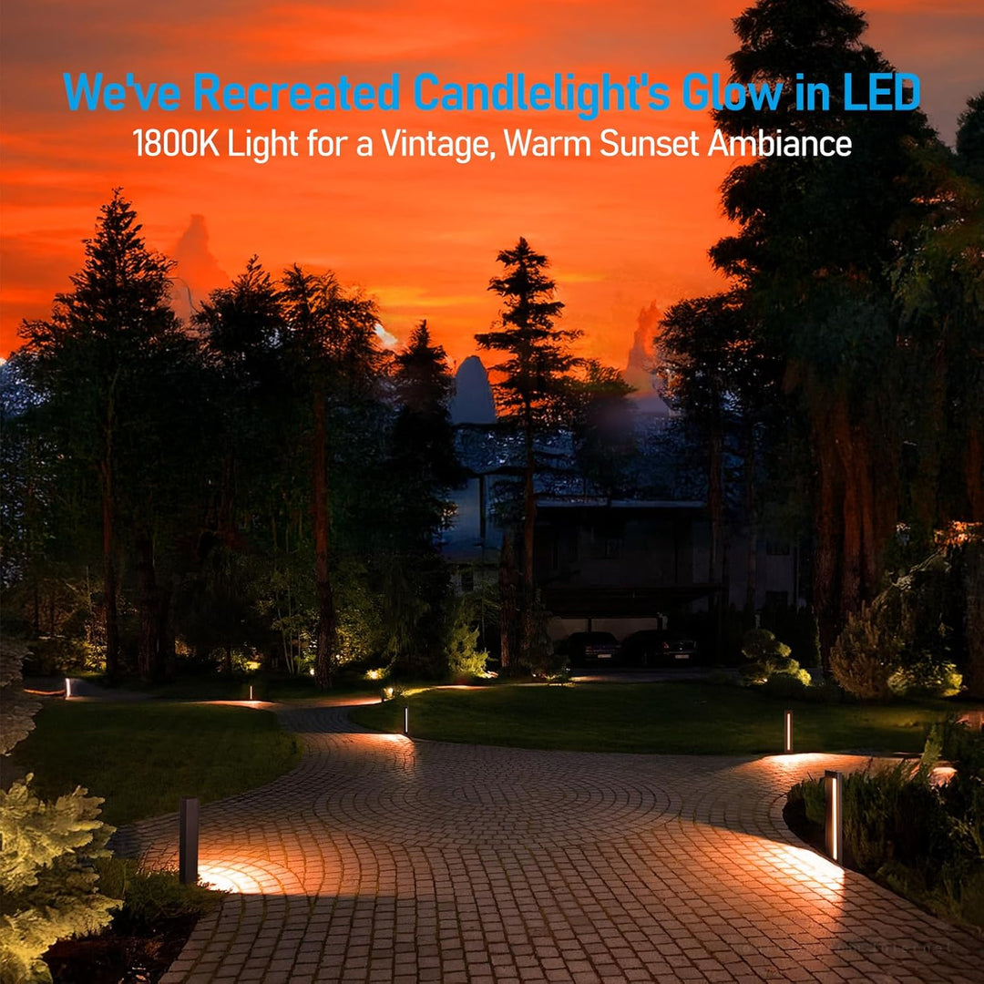 Outdoor Landscape Lighting LED 12V Low Voltage ALP54 Low Voltage Pathway Lights Package Arc-Shaped Oil-Rubbed Bronze Cast Aluminum, 7W 5CCT 12V-24V AC/DC LED Walkway Lighting IP65 Waterproof