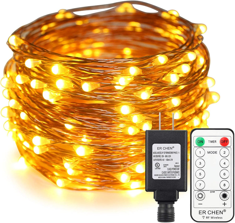 Outdoor Landscape Lighting LED 12V Low Voltage Fairy Lights LED 4.5V Low Voltage Dimmable Copper Wire Starry String Lights 2700K or 5000K IP65 Waterproof with Remote Control and Adapter Warm White 2700K