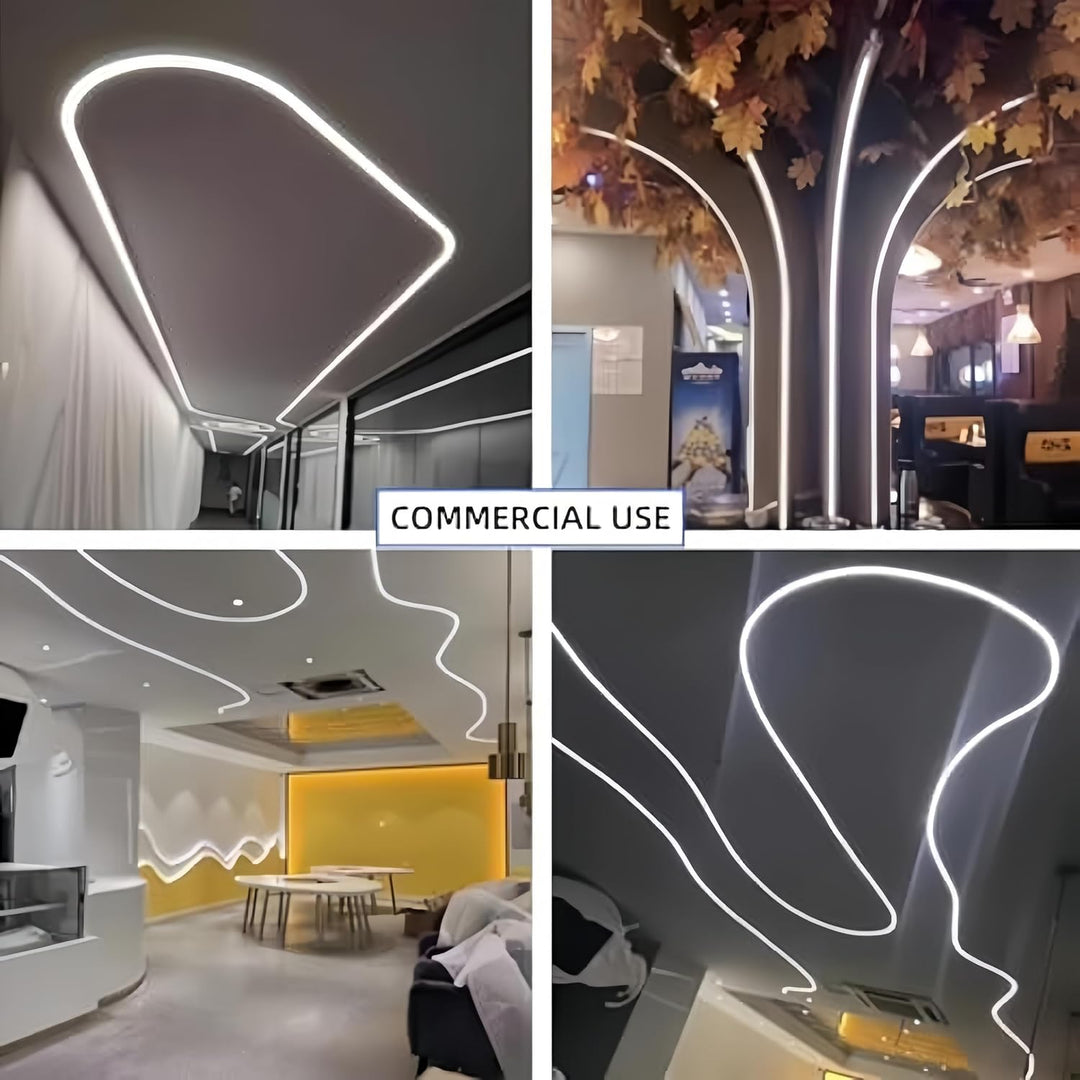 Outdoor Landscape Lighting LED 12V Low Voltage SC01 Black Silicone LED Channel with Flange Recessed Flexible Tube Black Cover 33ft/10M Roll