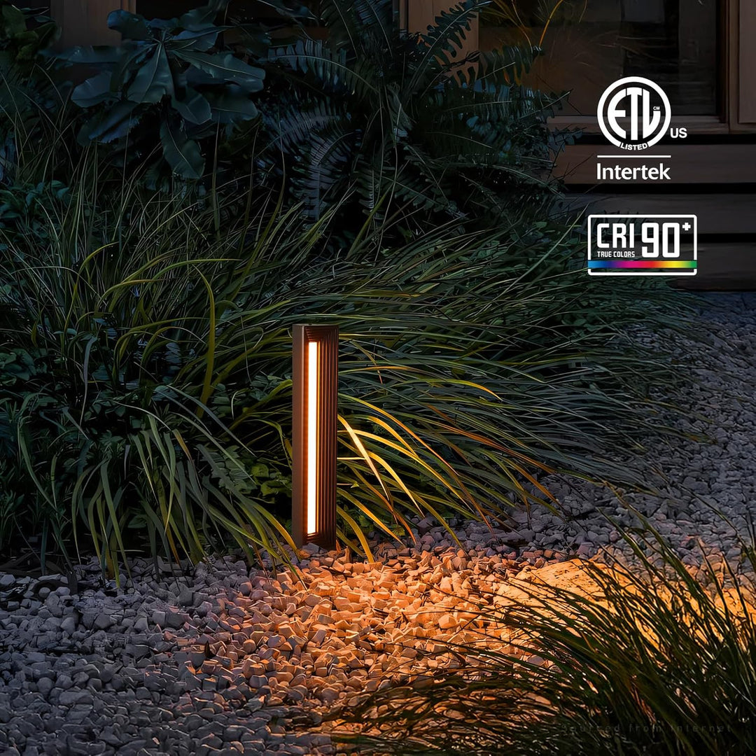 Outdoor Landscape Lighting LED 12V Low Voltage ALP54 Low Voltage Pathway Lights Package Arc-Shaped Oil-Rubbed Bronze Cast Aluminum, 7W 5CCT 12V-24V AC/DC LED Walkway Lighting IP65 Waterproof