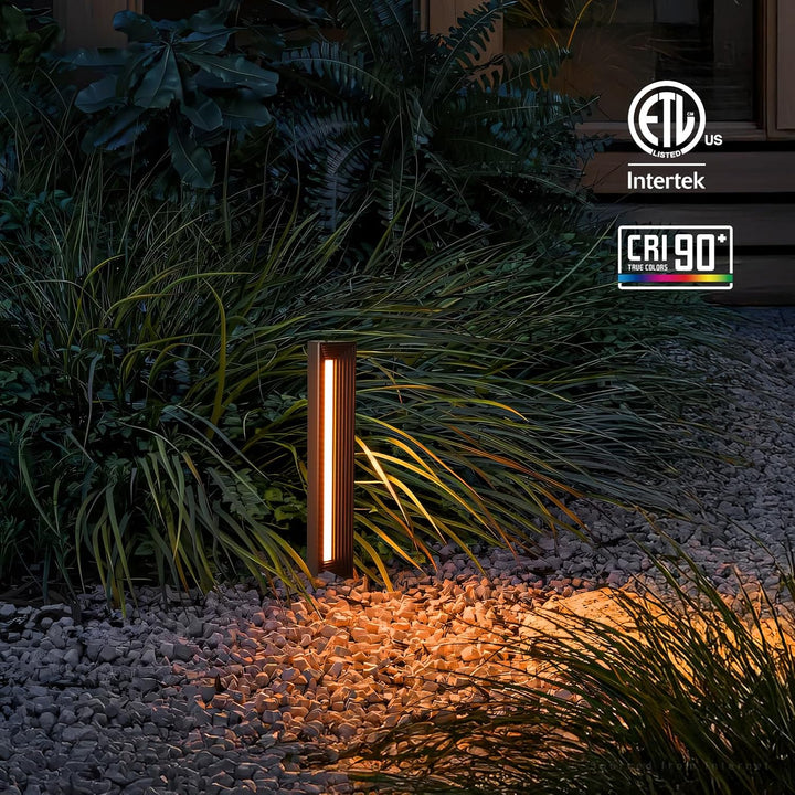Outdoor Landscape Lighting LED 12V Low Voltage ALP54 Low Voltage Pathway Lights Package Arc-Shaped Oil-Rubbed Bronze Cast Aluminum, 7W 5CCT 12V-24V AC/DC LED Walkway Lighting IP65 Waterproof