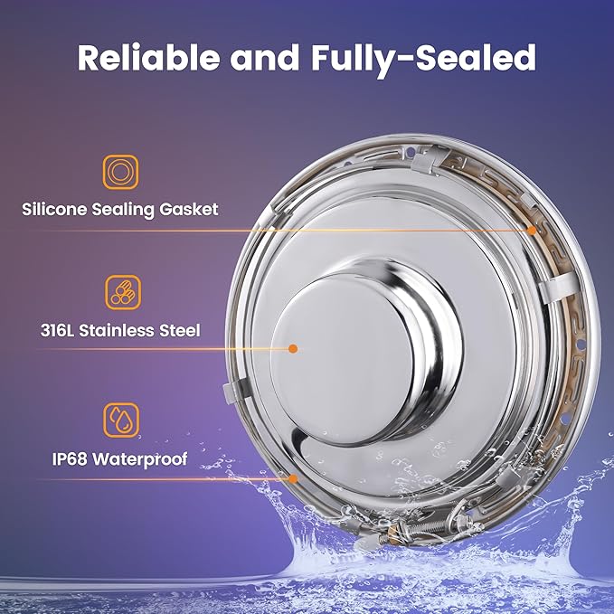 Outdoor Landscape Lighting LED 12V Low Voltage PL35 12V AC Smart LED Stainless Steel Pool Light Jacuzzi Spa RGB Color Changing Low Voltage Light, Works with Alexa, Google Assistant via Smart Life App