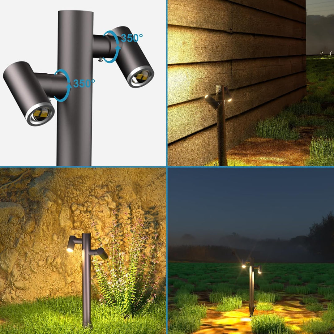 Outdoor Landscape Lighting LED 12V Low Voltage ALP25 4W LED Adjustable 3000K Dual Directional Bollard Path Light Low Voltage Outdoor Landscape Lighting