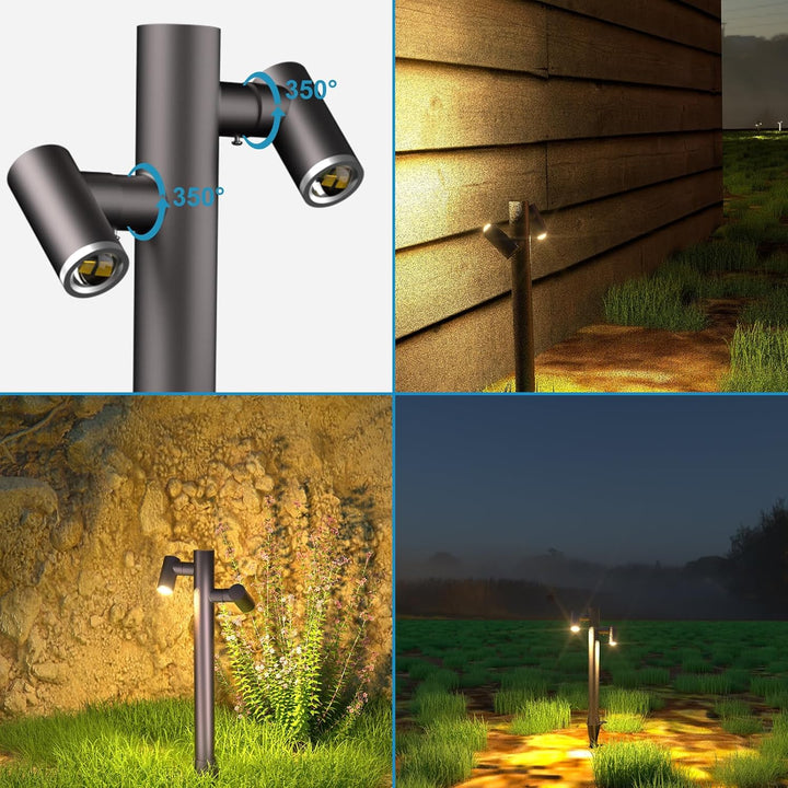 Outdoor Landscape Lighting LED 12V Low Voltage ALP25 4W LED Adjustable 3000K Dual Directional Bollard Path Light Low Voltage Outdoor Landscape Lighting