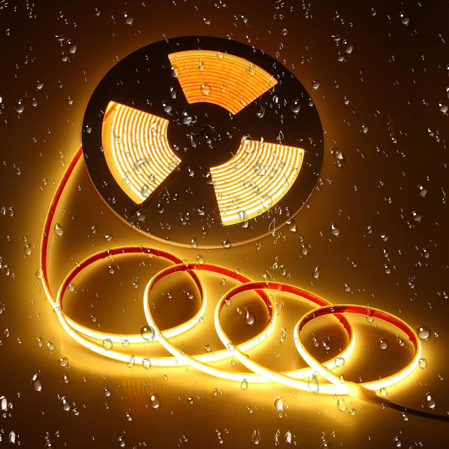 Outdoor Landscape Lighting LED 12V Low Voltage SLN09 Dotless 3.64W/ft COB Neon LED 16.4FT (5M) / 32.8FT (10M) Strip Light DC24V 60W/120W IP68, 8mm Outdoor Rated Dimmable Low Voltage Silicone Strip Light