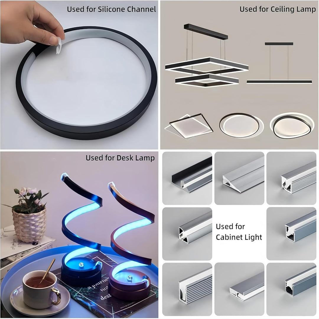 Outdoor Landscape Lighting LED 12V Low Voltage SC02 Milky White Silicone LED Channel Diffuser Recessed Flexible Tube Cover 16.4ft/5M Roll