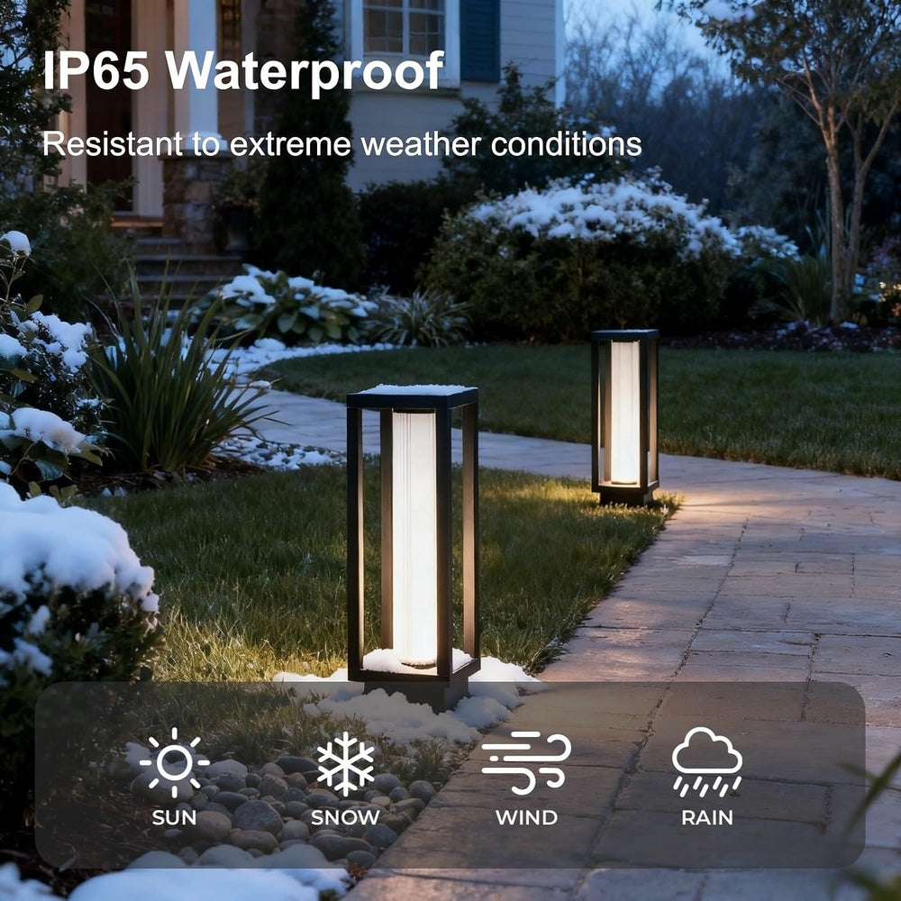 Outdoor Landscape Lighting LED 12V Low Voltage CPLA15 DC12V Low Voltage Integrated 10W 15" LED 3000K Outdoor Aluminum Ribbed Area Path Light Bolted Mount Base IP65 Waterproof