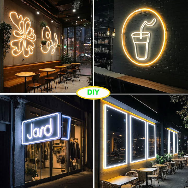 Outdoor Landscape Lighting LED 12V Low Voltage SLN13 Dotless Ultra Thin COB Neon LED Strip Light 1.46W/ft 5x3mm 3000K/4000K DC24V IP65 Outdoor Rated Dimmable Low Voltage Silicone Strip Light with Back Adhesive