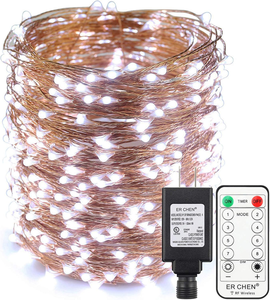 Outdoor Landscape Lighting LED 12V Low Voltage Fairy Lights LED 4.5V Low Voltage Dimmable Copper Wire Starry String Lights 2700K or 5000K IP65 Waterproof with Remote Control and Adapter Cool White 5000K