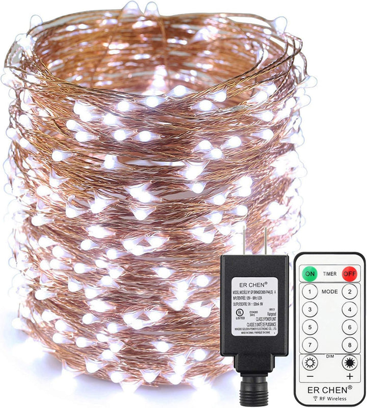 Outdoor Landscape Lighting LED 12V Low Voltage Fairy Lights LED 4.5V Low Voltage Dimmable Copper Wire Starry String Lights 2700K or 5000K IP65 Waterproof with Remote Control and Adapter Cool White 5000K