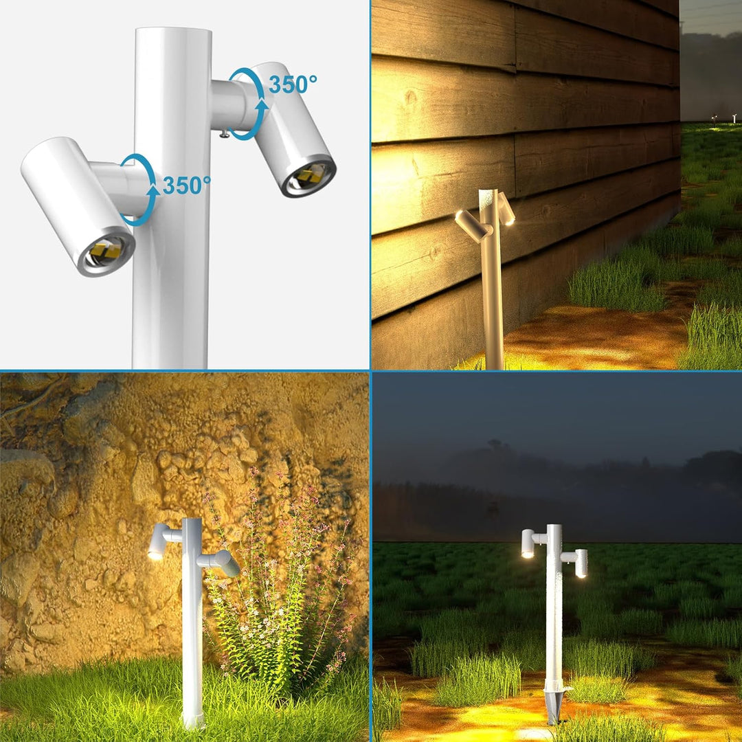 Outdoor Landscape Lighting LED 12V Low Voltage ALP25 4W LED Adjustable 3000K Dual Directional Bollard Path Light Low Voltage Outdoor Landscape Lighting