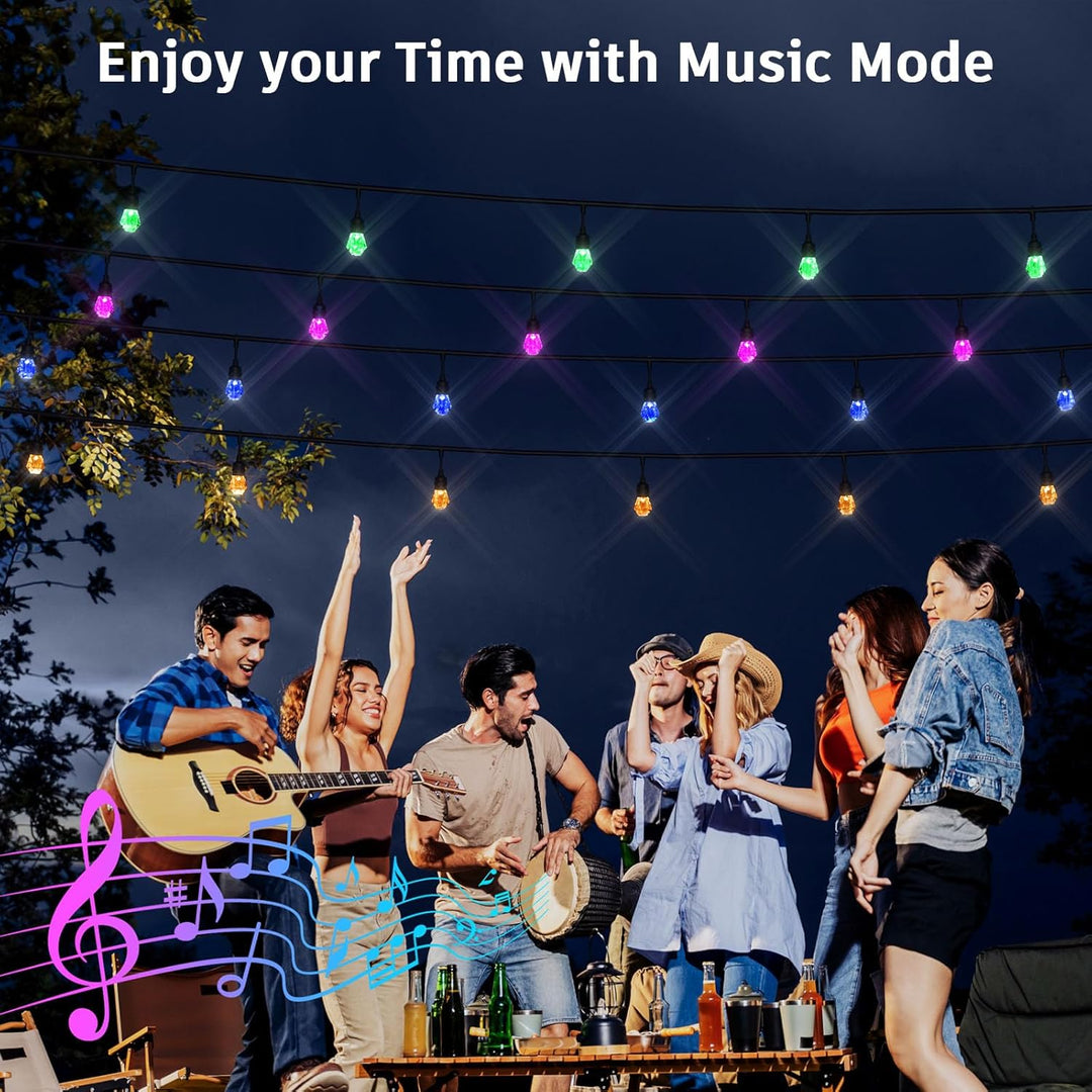 Outdoor Landscape Lighting LED 12V Low Voltage SLR103 LED RGBWIC Smart Bistro Acrylic String Lights Color Changing Outdoor Weatherproof 24V Edison Bulbs