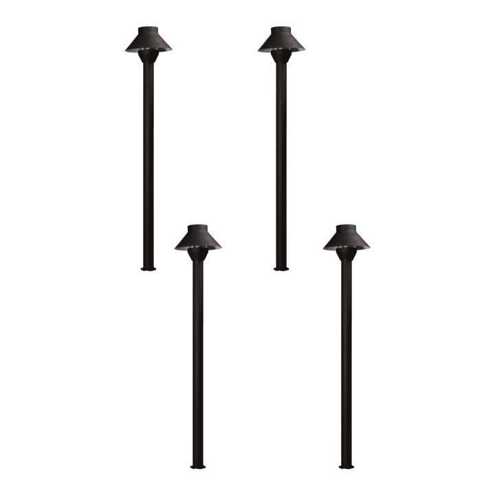 Outdoor Landscape Lighting LED 12V Low Voltage KL303 4x/8x/12x Package 12V AC/DC Aluminum Low Voltage Landscape Lighting Small Hat Mushroom Path Light 3W 2700K Bulb Black 4 Pack