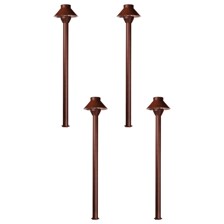 Outdoor Landscape Lighting LED 12V Low Voltage KL303 4x/8x/12x Package 12V AC/DC Aluminum Low Voltage Landscape Lighting Small Hat Mushroom Path Light 3W 2700K Bulb Brown 4 Pack