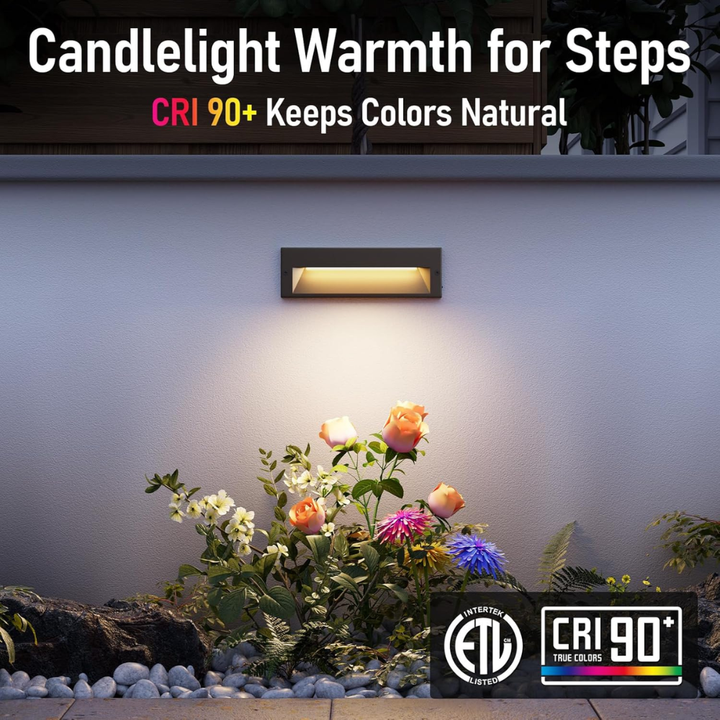 Outdoor Landscape Lighting LED 12V Low Voltage STLA10 Package 6W Low Voltage 10.6" LED Outdoor Step Lights, 12V-24V 5CCT 1800K/2700K/3000K/4000K/5000K Integrated LED Aluminum Deck Lights Landscape Lights
