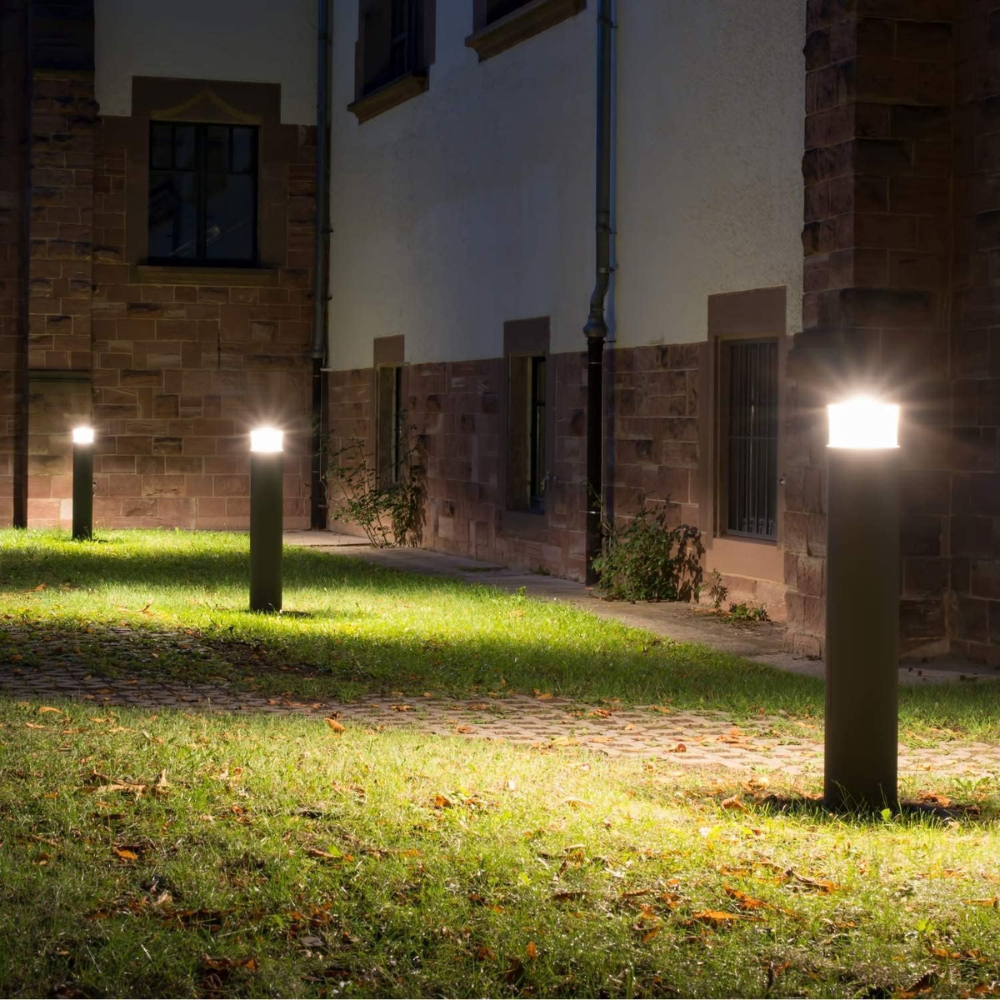 Outdoor Landscape Lighting LED 12V Low Voltage BPLA06 25" 120V 10W 3000K/4000K/5000K 3CCT 1000LM Black Aluminum Round-Top Bollard Light Line Voltage Commercial Bollard Path Light Outdoor Lighting