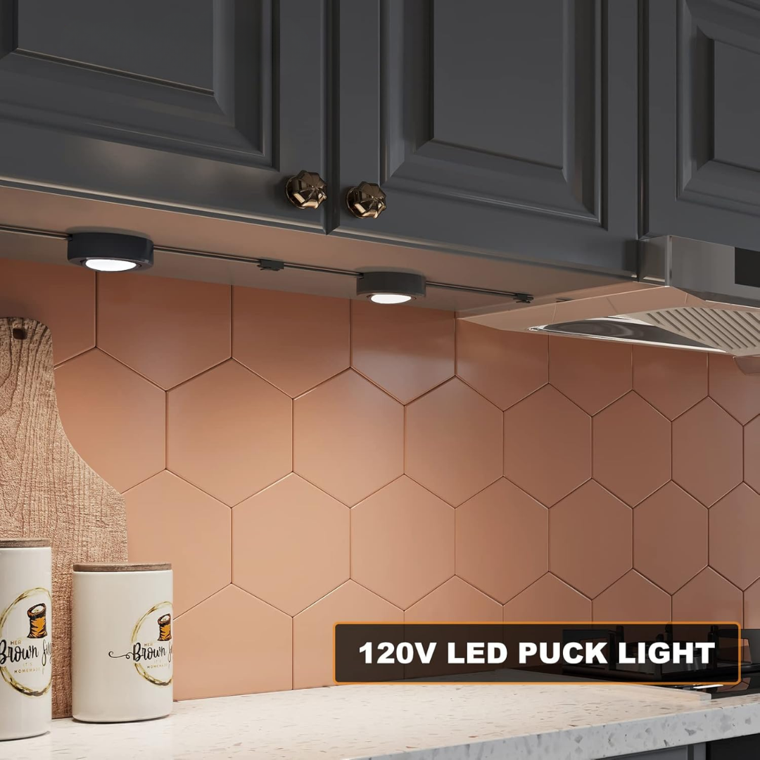 Outdoor Landscape Lighting LED 12V Low Voltage CBA03 3x/5x Pack 2.7W 2.68" 3000K Dimmable Recessed and Surface Mounted Line Voltage 120V Line Voltage Hardwired LED Puck Cabinet Light Cast Aluminum Downlighting 110LM/130LM Package