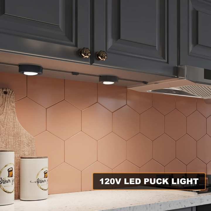 Outdoor Landscape Lighting LED 12V Low Voltage CBA03 3x/5x Pack 2.7W 2.68" 3000K Dimmable Recessed and Surface Mounted Line Voltage 120V Line Voltage Hardwired LED Puck Cabinet Light Cast Aluminum Downlighting 110LM/130LM Package