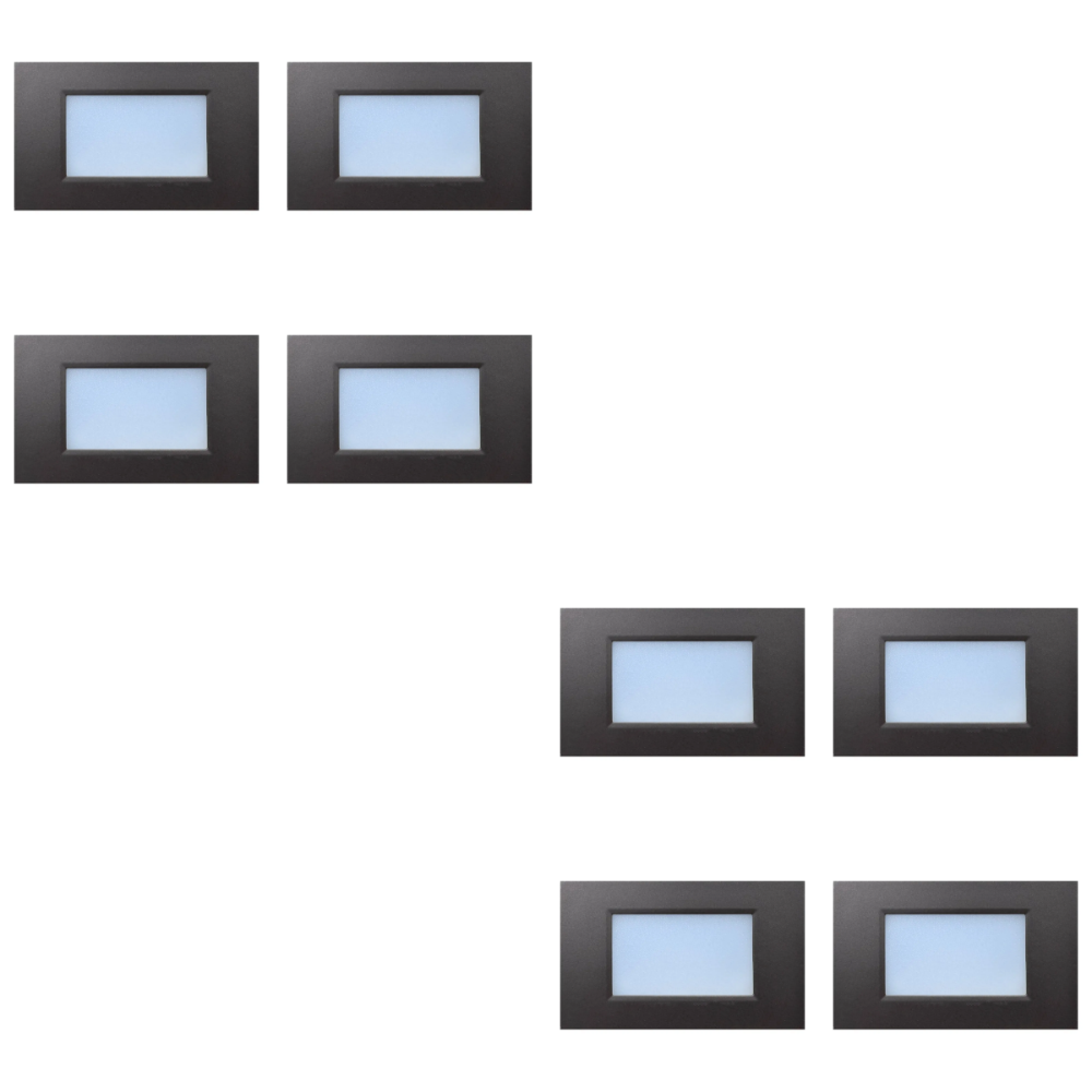 Outdoor Landscape Lighting LED 12V Low Voltage STA10 4x/8x/12x Package 3.5W 12V Low Voltage 3CCT Rectangular Waterproof Horizontal LED Aluminum Stair Step Light Fixture Dark Bronze 8 Pack