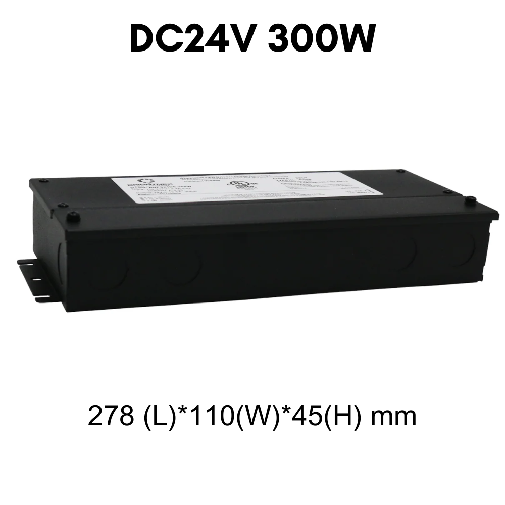 Outdoor Landscape Lighting LED 12V Low Voltage TSDC01 12V/24V DC Low Voltage Dimmable Transformers UL Listed LED Driver Outdoor Rated 24V DC 300W No Pigtail Plug