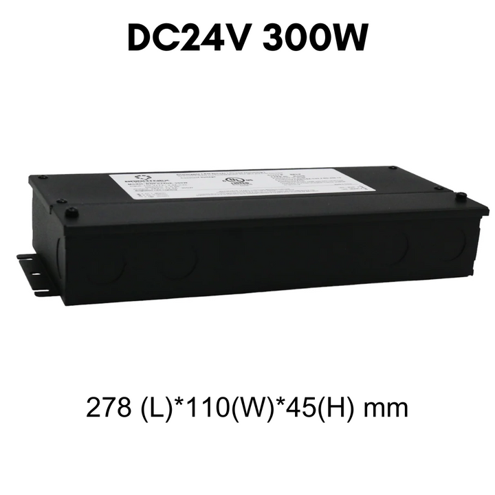Outdoor Landscape Lighting LED 12V Low Voltage TSDC01 12V/24V DC Low Voltage Dimmable Transformers UL Listed LED Driver Outdoor Rated 24V DC 300W No Pigtail Plug