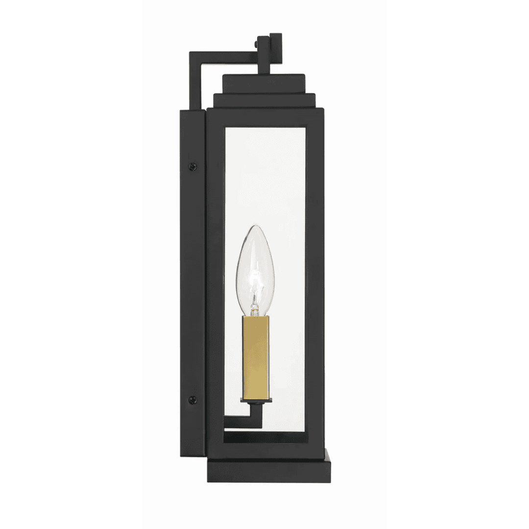 Outdoor Landscape Lighting LED 12V Low Voltage Aspen 1 Light Outdoor Sconce 5"x14" Stainless Steel and Clear Glass Matte Black Finish 120V 1 E12 Candelabra Base LED Bulb Socket for Patio, Garden, Exterior Walls