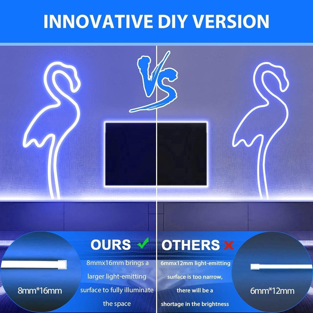 Outdoor Landscape Lighting LED 12V Low Voltage SLNR05 Dotless COB Smart Bluetooth RGB Neon LED Strip Light 8mmx12mm DC24V 2.2W/ft IP65 Outdoor Rated Dimmable Low Voltage Silicone Strip Light with Mounting Clips and Screws