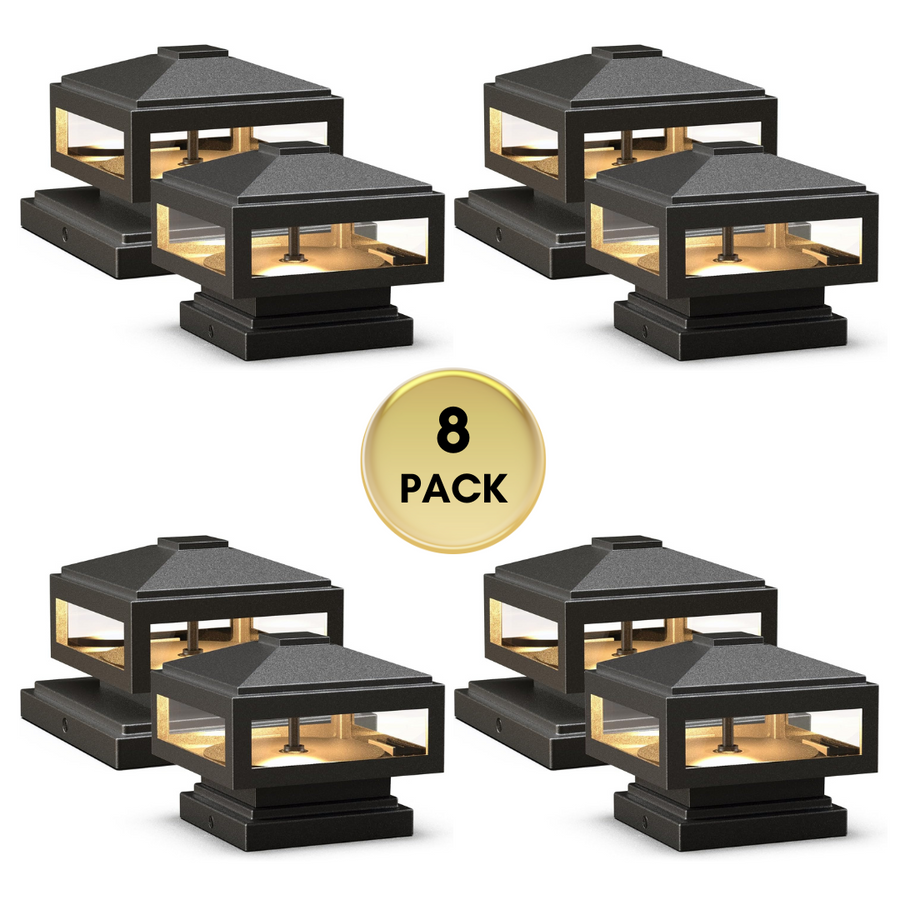 Outdoor Landscape Lighting LED 12V Low Voltage CPLA03 Modern 3000K 3W 12V AC Low Voltage Aluminum LED Post Cap Light for 4x4 or 6x6 8 Packs