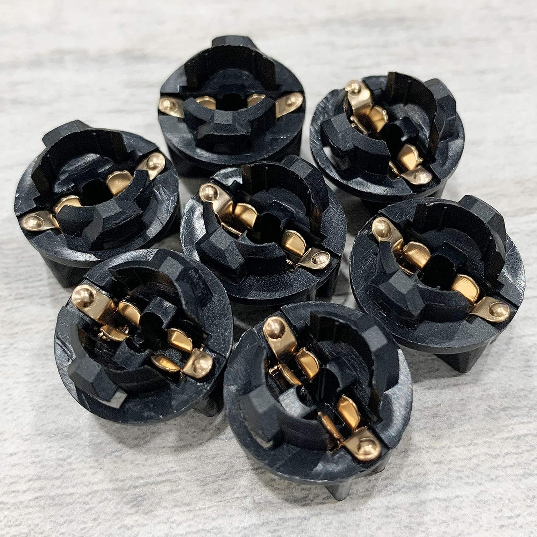 Outdoor Landscape Lighting LED 12V Low Voltage 20-Pack T10/W5W Twist Lock Bulb Sockets - Heat-Resistant Wedge Base Replacement Holders