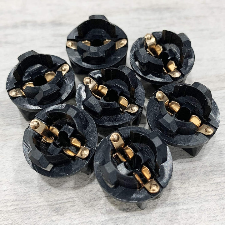 Outdoor Landscape Lighting LED 12V Low Voltage 20-Pack T10/W5W Twist Lock Bulb Sockets - Heat-Resistant Wedge Base Replacement Holders