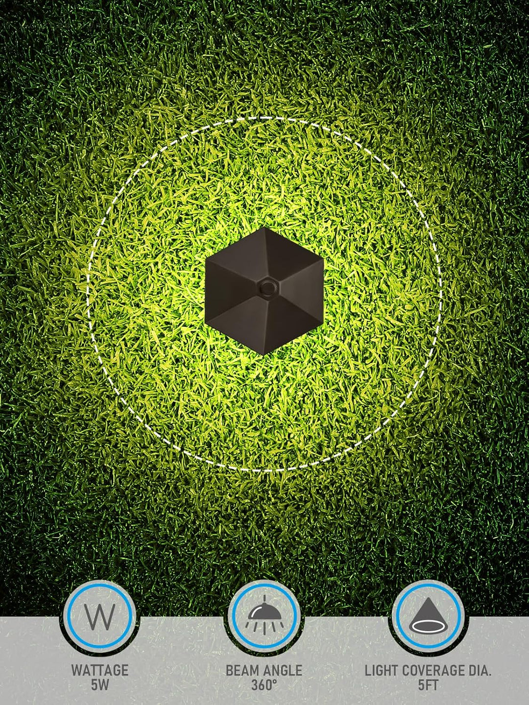 Outdoor Landscape Lighting LED 12V Low Voltage CDPAL03 Ombrello Spigoloso LED Landscape 3CCT Pathway Lights, 3000K/4000K/5000K, 5W 12-24V AC/DC Low Voltage Oil-Rubbed Bronze Hexagonal Outdoor Landscape Lighting