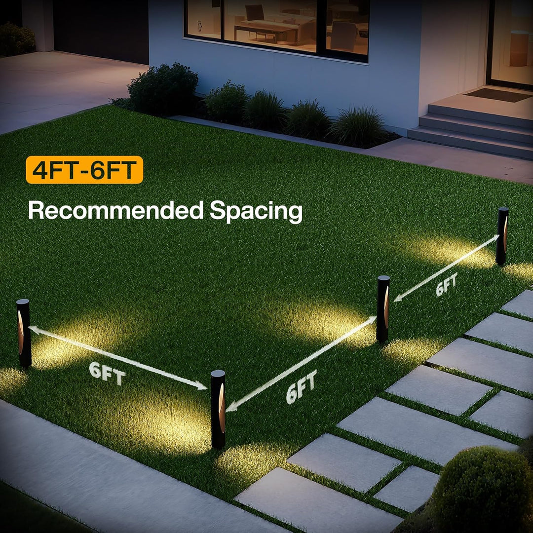 Outdoor Landscape Lighting LED 12V Low Voltage ALP52 6- and 12-Pack LED Landscape Pathway Lights Package, 3000K Warm White 4.8W Low Voltage 12V-24V AC/DC Black Bollard Outdoor Landscape Lighting IP65 Waterproof