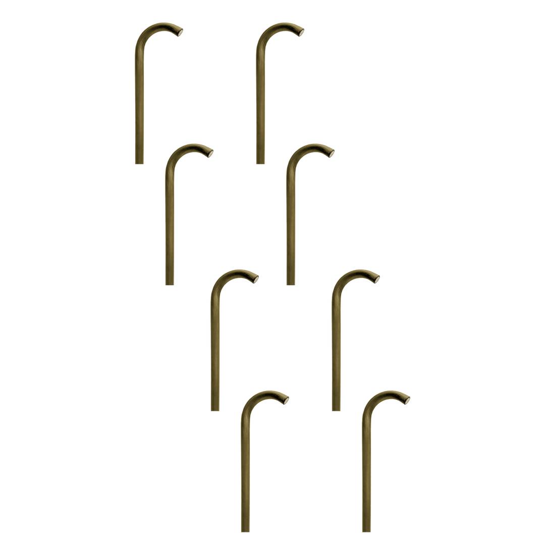 Outdoor Landscape Lighting LED 12V Low Voltage PLB21 4x/8x/12x Package Cast Brass 3W 3000K Warm White Integrated LED Cane Style Curved 12V Low Voltage Pathway Light Natural Brass 8 Pack