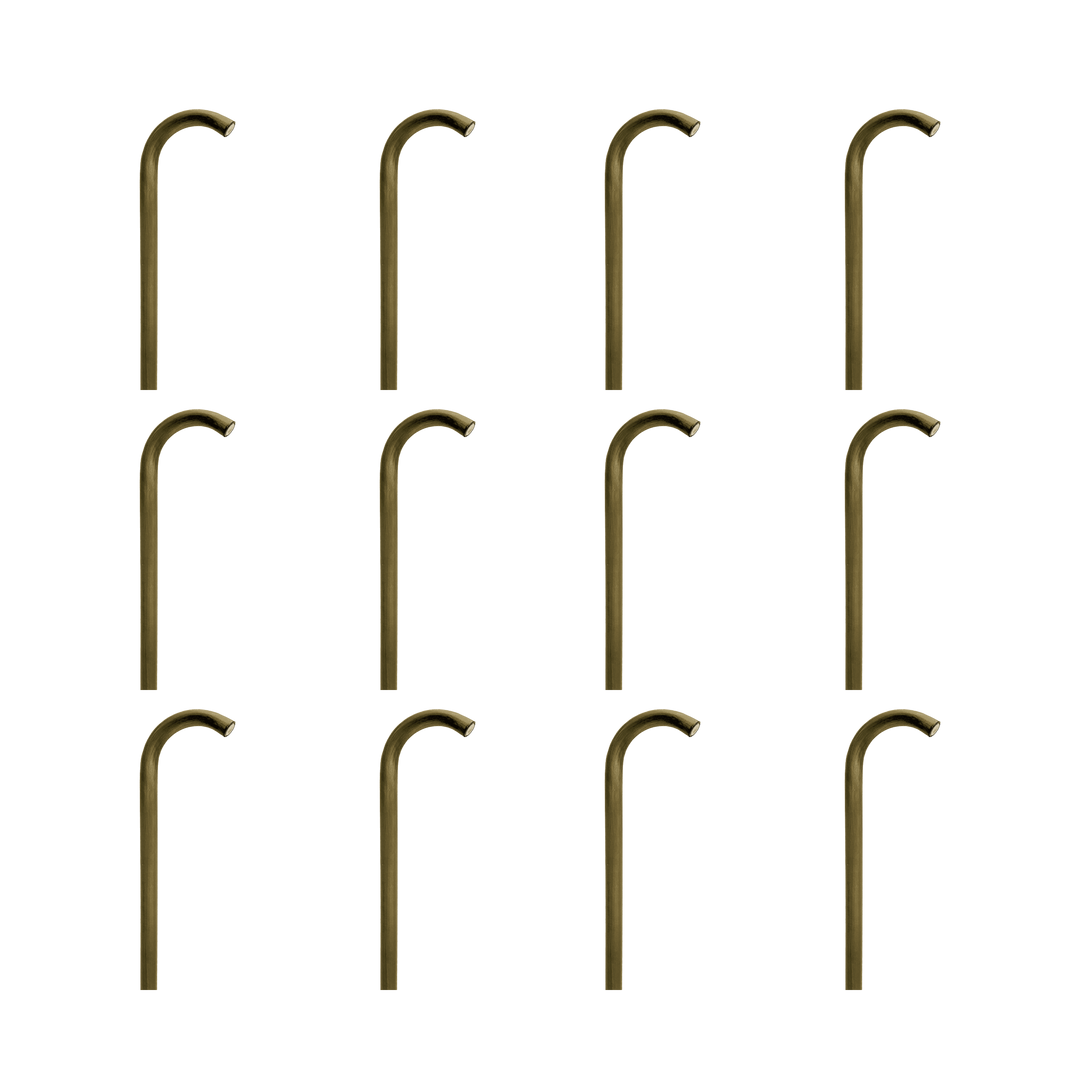 Outdoor Landscape Lighting LED 12V Low Voltage PLB21 4x/8x/12x Package Cast Brass 3W 3000K Warm White Integrated LED Cane Style Curved 12V Low Voltage Pathway Light Natural Brass 12 Pack