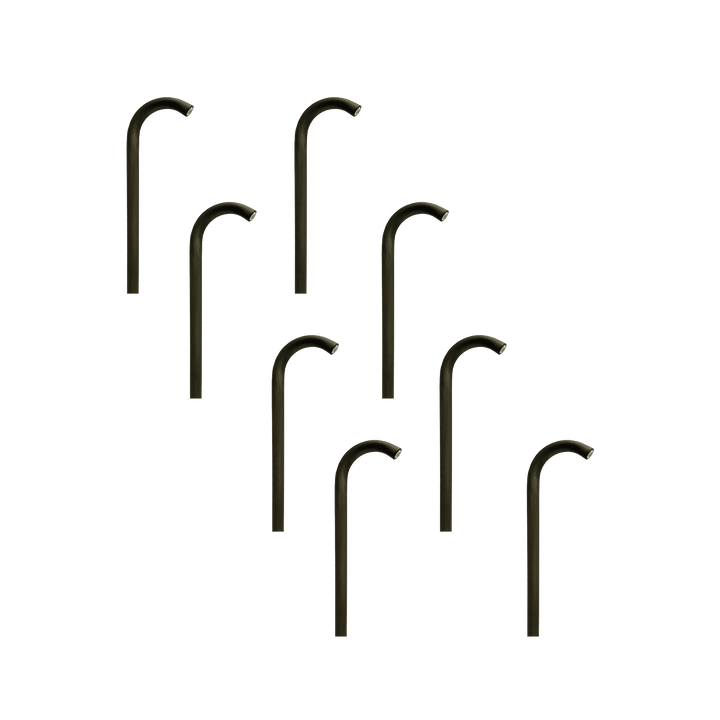 Outdoor Landscape Lighting LED 12V Low Voltage PLB21 4x/8x/12x Package Cast Brass 3W 3000K Warm White Integrated LED Cane Style Curved 12V Low Voltage Pathway Light Dark Brass 8 Pack